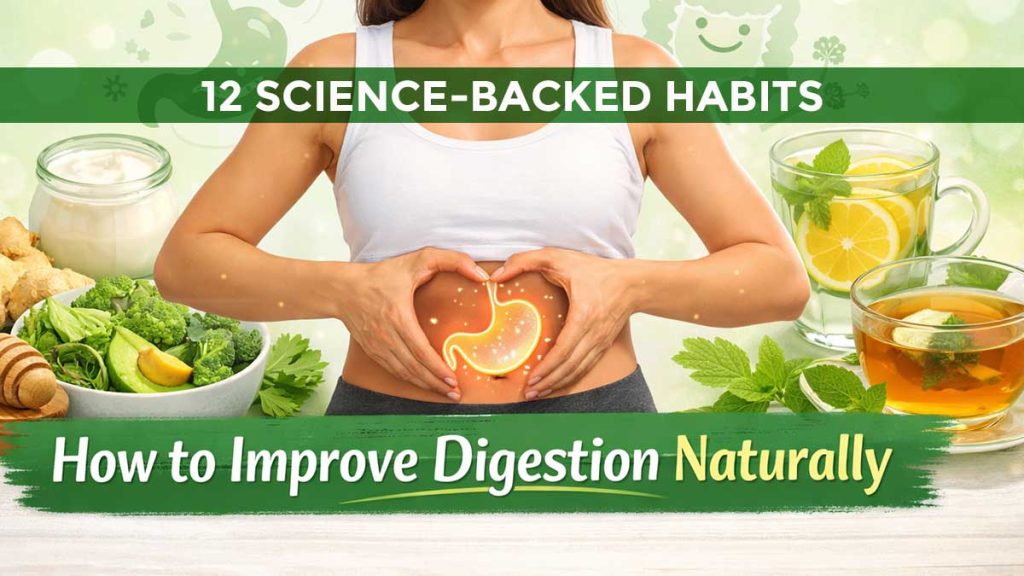 12 science-backed habits to improve digestion naturally with healthy foods and lifestyle