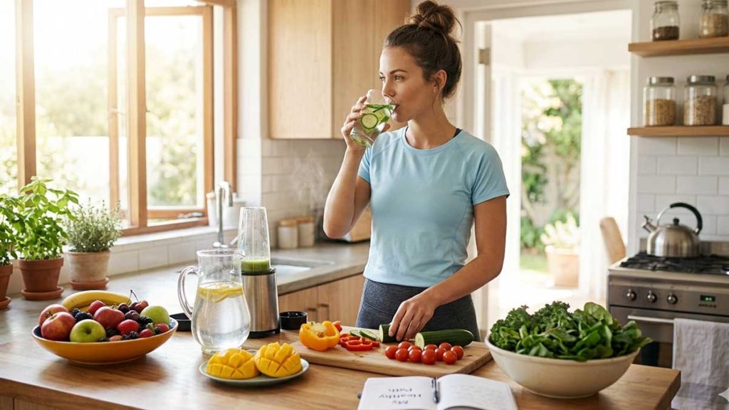 person starting a natural weight loss journey with healthy habits